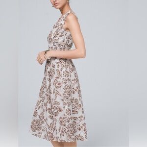 WHBM Floral Fit-And-Flare Midi Dress